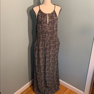 Lucky Brand Black Chevron Print Maxi Dress